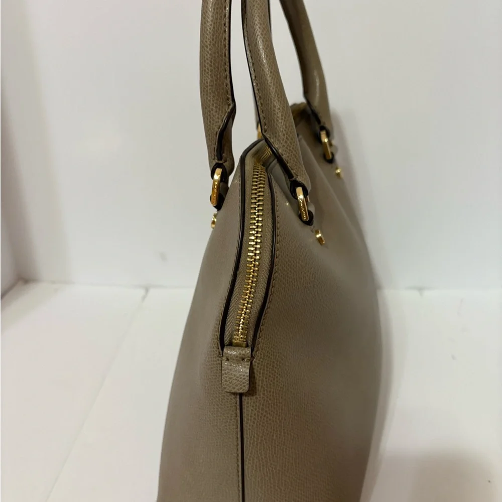 Michael Kors Taupe Satchel with Gold Accents